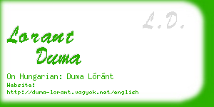 lorant duma business card